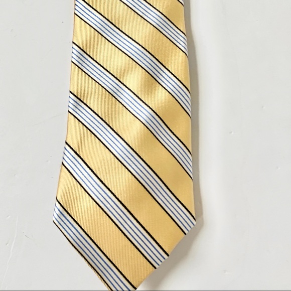 Men’s Yellow Blue Striped Nautical Tie - Picture 1 of 8